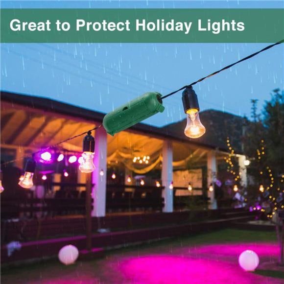 [6 Pack] Outdoor Extension Cord Safety Cover with Waterproof Seal, Green - Picture 6 of 6